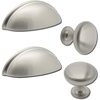 image:imageProbrioco 12 Pack 3 Drawer Pulls Satin Nickel Cabinet Cup Pulls amp 15 Pack 1316 inch Nickel Kitchen Cabinet Knobs Round Kitchen Drawer Dresser Handles Kithchen Cabinets Pulls and Knobs for Bedroom