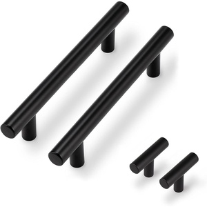 image:imageProbrico 15 Pack Flat Black Single Hole Cabinet Knobs 2 Drawer Handle Pulls amp 30 Pack  5 Cabinet Pulls Black Stainless Steel Kitchen Drawer Pulls Cabinet Pulls
