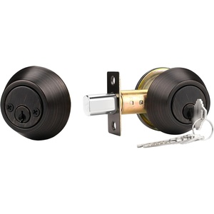 image:imageProbrico 2 Pack Black Double Cylinder Deadbolt Lock Round Keyed Both Side Door LockKeyed AlikeOil Rubbed Bronze