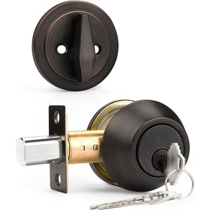 image:imageProbrico 2 Pack Oil Rubbed Bronze Single Cylinder Deadbolt Lock Set Keyed One Side Door Lock for Exterior and Interior Door All Keyed AlikeOil Rubbed Bronze