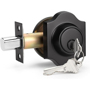 image:imageProbrico 3 Pack Single Cylinder Deadbolts BlackKeyed Different Exterior Lockset Handleset for Entrance Door and Front Gate AntiTheft Keyway Key Hardware 3 KeysBlack