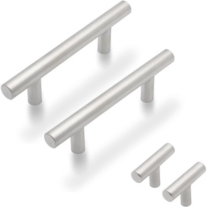 image:imageProbrico 30 Pack 3 Inch Euro T Bar Cabinet Pulls and 30 Pack Single Hole Cabinet Knobs Bundle Stainless Steel Kitchen Cabinet Handles Satin Nickel Drawer Pulls Knobs