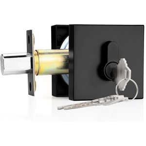 image:imageProbrico Black Double Cylinder DeadboltKeyed Both SideResidential Security Square Door Lock for Interior and Exterior2PackBlack