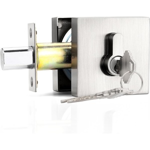 image:imageProbrico Black Double Cylinder DeadboltKeyed Both SideResidential Security Square Door Lock for Interior and Exterior2PackSatin Nickel