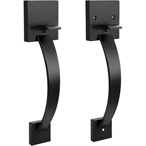 image:imageProbrico Double Sided Oil Rubbed Bronze Front Door HandleExteriorInterior Keyless Square Front Door HandlesetEntry Handleset with No Lock1PackBlack