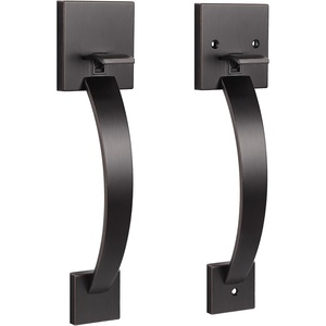 image:imageProbrico Double Sided Oil Rubbed Bronze Front Door HandleExteriorInterior Keyless Square Front Door HandlesetEntry Handleset with No Lock1PackOil Rubbed Bronze