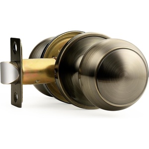 image:imageProbrico Interior Door Knob for Hallway Black Door Knobs Closet Door Knob Passage Door Knob with Round Ball Knob 6 PackAntique Brass