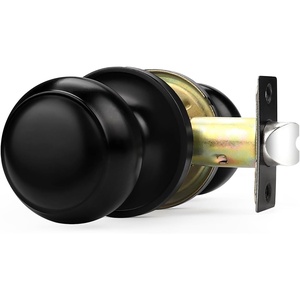 image:imageProbrico Interior Door Knob for Hallway Black Door Knobs Closet Door Knob Passage Door Knob with Round Ball Knob 6 PackBlack