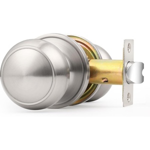 image:imageProbrico Interior Door Knob for Hallway Black Door Knobs Closet Door Knob Passage Door Knob with Round Ball Knob 6 PackBrushed Nickel