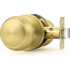 image:imageProbrico Interior Door Knob for Hallway Black Door Knobs Closet Door Knob Passage Door Knob with Round Ball Knob 6 PackGold