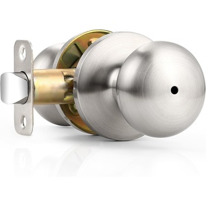 image:imageProbrico Privacy Door Knobs Black Round Ball Door Knobs Interior Door Knobs Bedroom Bathroom Door knobs Locking Door Knob Without Key 10 PackBrushed Nickel