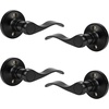 image:imageProbrico 1 Pair Black Wave Style Dummy Door Lever for Interior DoorLeft Hand and Right Handed NonFunctioningBlack