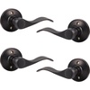 image:imageProbrico 1 Pair Black Wave Style Dummy Door Lever for Interior DoorLeft Hand and Right Handed NonFunctioningOil Rubbed Bronze