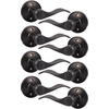 image:imageProbrico 1 Pair Black Wave Style Dummy Door Lever for Interior DoorLeft Hand and Right Handed NonFunctioningOil Rubbed Bronze