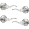 image:imageProbrico 1 Pair Black Wave Style Dummy Door Lever for Interior DoorLeft Hand and Right Handed NonFunctioningSatin Nickel