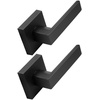 image:imageProbrico 2 Pack Half Dummy Levers in Satin Nickel NonTurning Function Door Handles SetSquare Bar Modern StyleSingle DummyUniversal HandingHeavy DutyBlack
