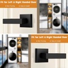 image:imageProbrico 2 Pack Half Dummy Levers in Satin Nickel NonTurning Function Door Handles SetSquare Bar Modern StyleSingle DummyUniversal HandingHeavy DutyBlack