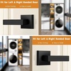 image:imageProbrico 2 Pack Half Dummy Levers in Satin Nickel NonTurning Function Door Handles SetSquare Bar Modern StyleSingle DummyUniversal HandingHeavy DutyBlack