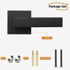 image:imageProbrico 2 Pack Half Dummy Levers in Satin Nickel NonTurning Function Door Handles SetSquare Bar Modern StyleSingle DummyUniversal HandingHeavy DutyBlack