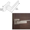 image:imageProbrico 2 Pack Half Dummy Levers in Satin Nickel NonTurning Function Door Handles SetSquare Bar Modern StyleSingle DummyUniversal HandingHeavy DutyBrushed Nickel