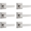 image:imageProbrico 2 Pack Half Dummy Levers in Satin Nickel NonTurning Function Door Handles SetSquare Bar Modern StyleSingle DummyUniversal HandingHeavy DutyBrushed Nickel
