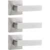 image:imageProbrico 2 Pack Half Dummy Levers in Satin Nickel NonTurning Function Door Handles SetSquare Bar Modern StyleSingle DummyUniversal HandingHeavy DutyBrushed Nickel