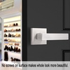 image:imageProbrico 2 Pack Half Dummy Levers in Satin Nickel NonTurning Function Door Handles SetSquare Bar Modern StyleSingle DummyUniversal HandingHeavy DutyBrushed Nickel