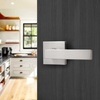 image:imageProbrico 2 Pack Half Dummy Levers in Satin Nickel NonTurning Function Door Handles SetSquare Bar Modern StyleSingle DummyUniversal HandingHeavy DutyBrushed Nickel
