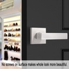image:imageProbrico 2 Pack Half Dummy Levers in Satin Nickel NonTurning Function Door Handles SetSquare Bar Modern StyleSingle DummyUniversal HandingHeavy DutyBrushed Nickel