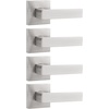 image:imageProbrico 2 Pack Half Dummy Levers in Satin Nickel NonTurning Function Door Handles SetSquare Bar Modern StyleSingle DummyUniversal HandingHeavy DutyBrushed Nickel