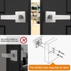 image:imageProbrico 2 Pack Half Dummy Levers in Satin Nickel NonTurning Function Door Handles SetSquare Bar Modern StyleSingle DummyUniversal HandingHeavy DutyBrushed Nickel