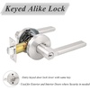 image:imageProbrico 2 Pack Keyed Entry Locks for Front DoorBedroomOffice Modern Entry Lever Lockset Satin Nickel  Keyed Alike