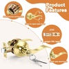 image:imageProbrico 2 Pack Wave Style Keyed Alike Entry Levers Exterior Interior Satin Nickel Keyed Door Handles with Lock and Same Keys Reversible for Right Left Handed DoorsPolished Brass