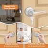 image:imageProbrico 2 Pack Wave Style Keyed Alike Entry Levers Exterior Interior Satin Nickel Keyed Door Handles with Lock and Same Keys Reversible for Right Left Handed DoorsSatin Nickel