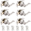 image:imageProbrico 2 Pack Wave Style Keyed Alike Entry Levers Exterior Interior Satin Nickel Keyed Door Handles with Lock and Same Keys Reversible for Right Left Handed DoorsSatin Nickel