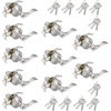 image:imageProbrico 2 Pack Wave Style Keyed Alike Entry Levers Exterior Interior Satin Nickel Keyed Door Handles with Lock and Same Keys Reversible for Right Left Handed DoorsSatin Nickel