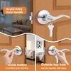 image:imageProbrico 2 Pack Wave Style Keyed Alike Entry Levers Exterior Interior Satin Nickel Keyed Door Handles with Lock and Same Keys Reversible for Right Left Handed DoorsPolished Chrome