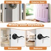 image:imageProbrico 2 Pack Wave Style Keyed Alike Entry Levers Exterior Interior Satin Nickel Keyed Door Handles with Lock and Same Keys Reversible for Right Left Handed DoorsBlack