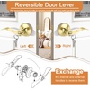 image:imageProbrico 2 Pack Wave Style Keyed Alike Entry Levers Exterior Interior Satin Nickel Keyed Door Handles with Lock and Same Keys Reversible for Right Left Handed DoorsPolished Brass