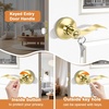 image:imageProbrico 2 Pack Wave Style Keyed Alike Entry Levers Exterior Interior Satin Nickel Keyed Door Handles with Lock and Same Keys Reversible for Right Left Handed DoorsPolished Brass