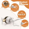 image:imageProbrico 2 Pack Wave Style Keyed Alike Entry Levers Exterior Interior Satin Nickel Keyed Door Handles with Lock and Same Keys Reversible for Right Left Handed DoorsSatin Nickel