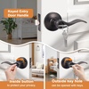 image:imageProbrico 2 Pack Wave Style Keyed Alike Entry Levers Exterior Interior Satin Nickel Keyed Door Handles with Lock and Same Keys Reversible for Right Left Handed DoorsOil Rubbed Bronze