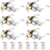 image:imageProbrico 2 Pack Wave Style Keyed Alike Entry Levers Exterior Interior Satin Nickel Keyed Door Handles with Lock and Same Keys Reversible for Right Left Handed DoorsPolished Chrome