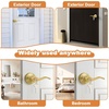 image:imageProbrico 2 Pack Wave Style Keyed Alike Entry Levers Exterior Interior Satin Nickel Keyed Door Handles with Lock and Same Keys Reversible for Right Left Handed DoorsGold