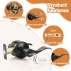 image:imageProbrico 2 Pack Wave Style Keyed Alike Entry Levers Exterior Interior Satin Nickel Keyed Door Handles with Lock and Same Keys Reversible for Right Left Handed DoorsOil Rubbed Bronze