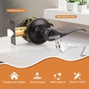 image:imageProbrico 2 Pack Wave Style Keyed Alike Entry Levers Exterior Interior Satin Nickel Keyed Door Handles with Lock and Same Keys Reversible for Right Left Handed DoorsOil Rubbed Bronze
