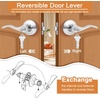 image:imageProbrico 2 Pack Wave Style Keyed Alike Entry Levers Exterior Interior Satin Nickel Keyed Door Handles with Lock and Same Keys Reversible for Right Left Handed DoorsPolished Chrome