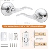 image:imageProbrico 2 Pack Wave Style Keyed Alike Entry Levers Exterior Interior Satin Nickel Keyed Door Handles with Lock and Same Keys Reversible for Right Left Handed DoorsPolished Chrome