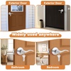 image:imageProbrico 2 Pack Wave Style Keyed Alike Entry Levers Exterior Interior Satin Nickel Keyed Door Handles with Lock and Same Keys Reversible for Right Left Handed DoorsPolished Chrome