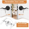 image:imageProbrico 2 Pack Wave Style Keyed Alike Entry Levers Exterior Interior Satin Nickel Keyed Door Handles with Lock and Same Keys Reversible for Right Left Handed DoorsBlack